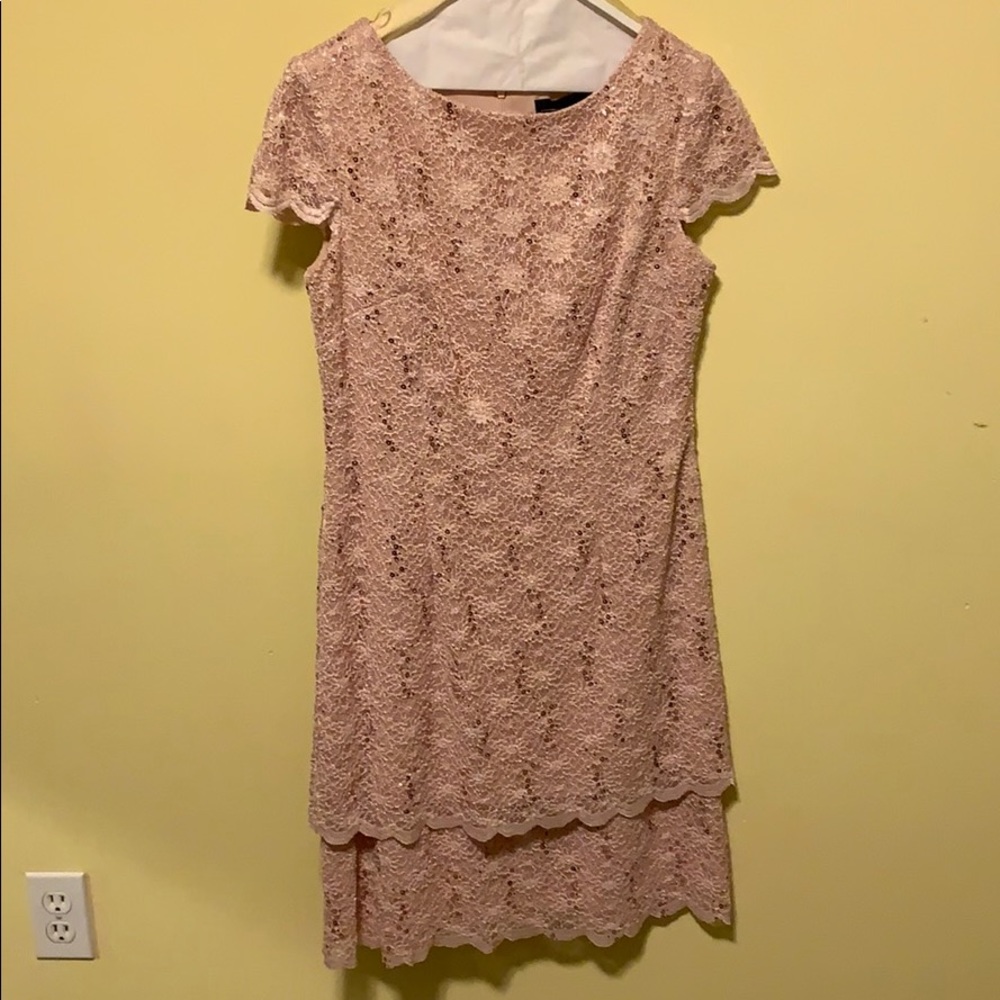 Blush Lace and Sequin Party Dress